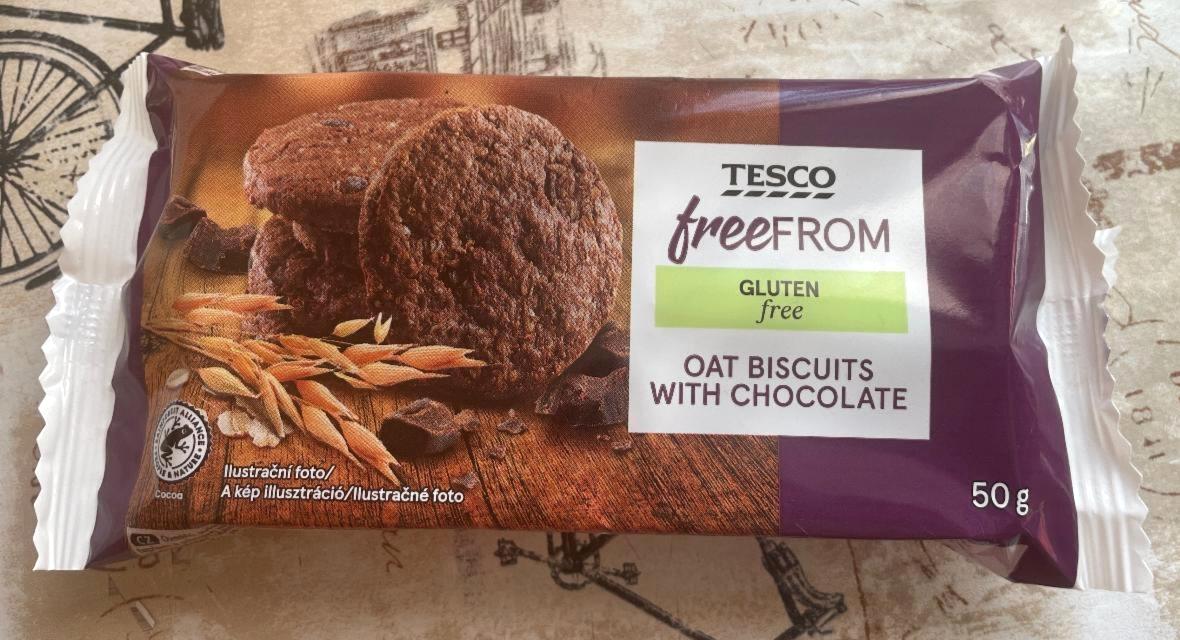 Fotografie - Oat biscuits with chocolate Tesco Free from