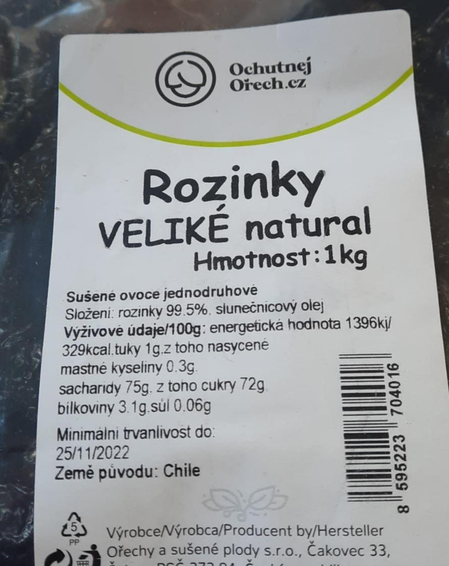 Fotografie - Rozinky veliké natural Ochutnejorech.cz
