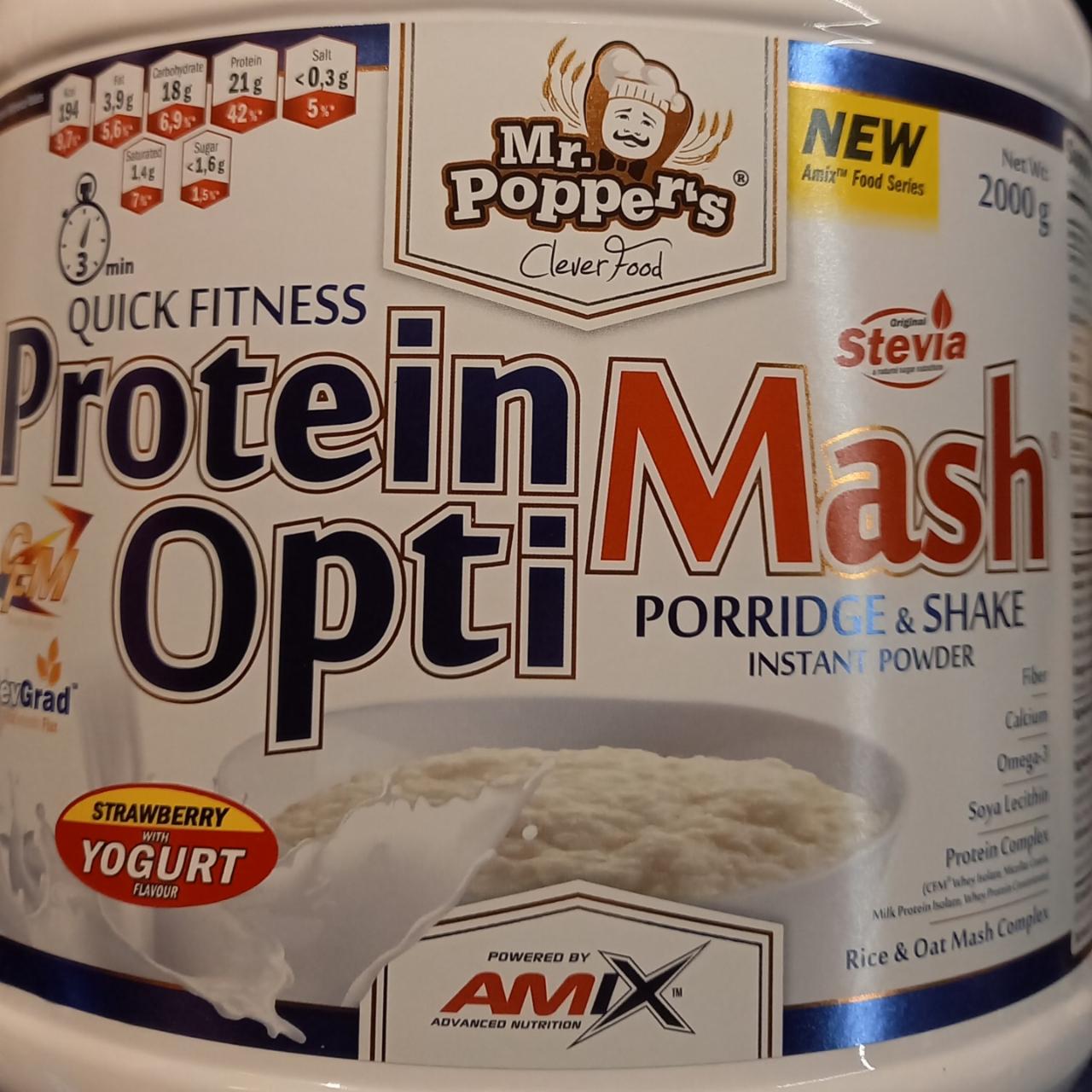 Fotografie - Protein Mash Opti Strawberry yogurt Mr. Popper's