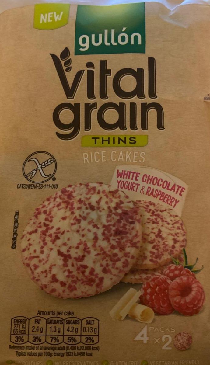 Fotografie - Vital grain Rice Cakes White chocolate yogurt & raspberry Gullón