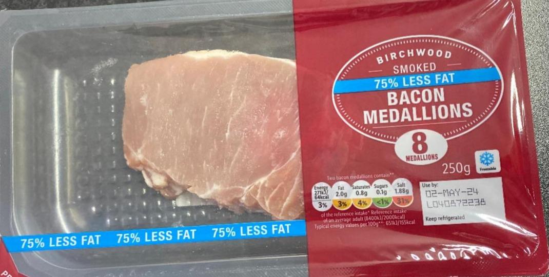 Fotografie - Smoked bacon medallions 75% less fat Birchwood