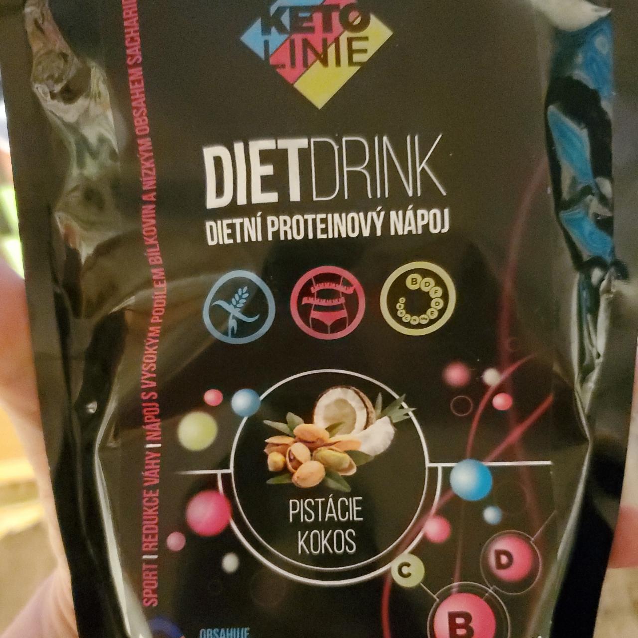 Fotografie - DietDrink Dietní proteinový nápoj pistácie kokos KetoLinie