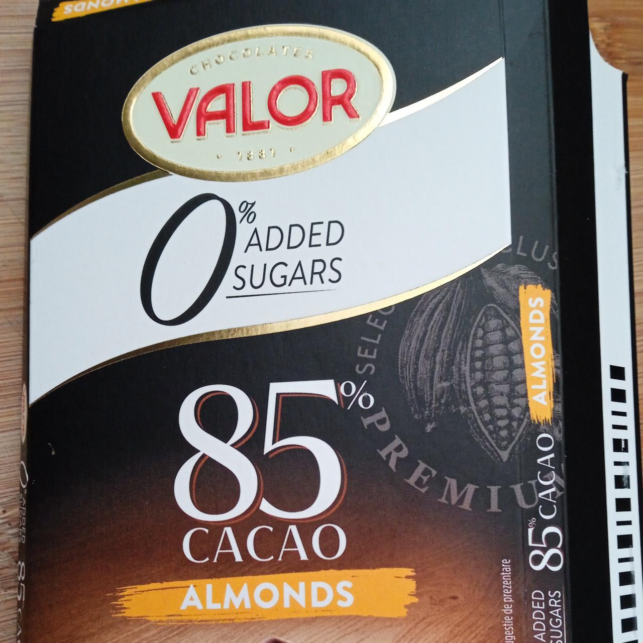 Fotografie - 85% Cacao Almonds 0% Added sugars Valor