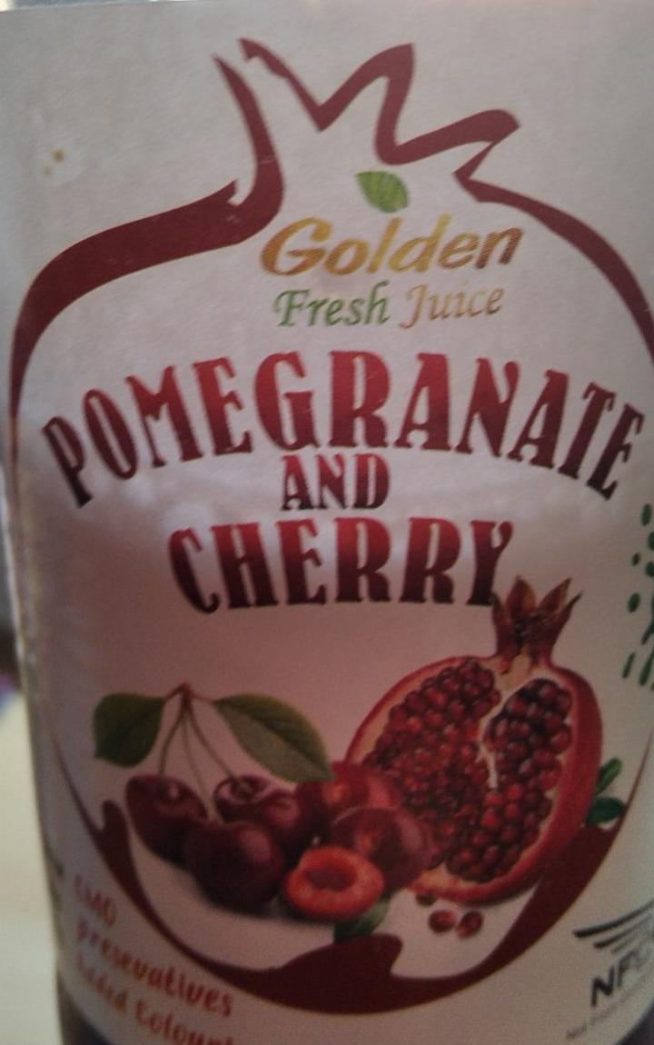 Fotografie - Golden Fresh Juice Pomegranate and Cherry