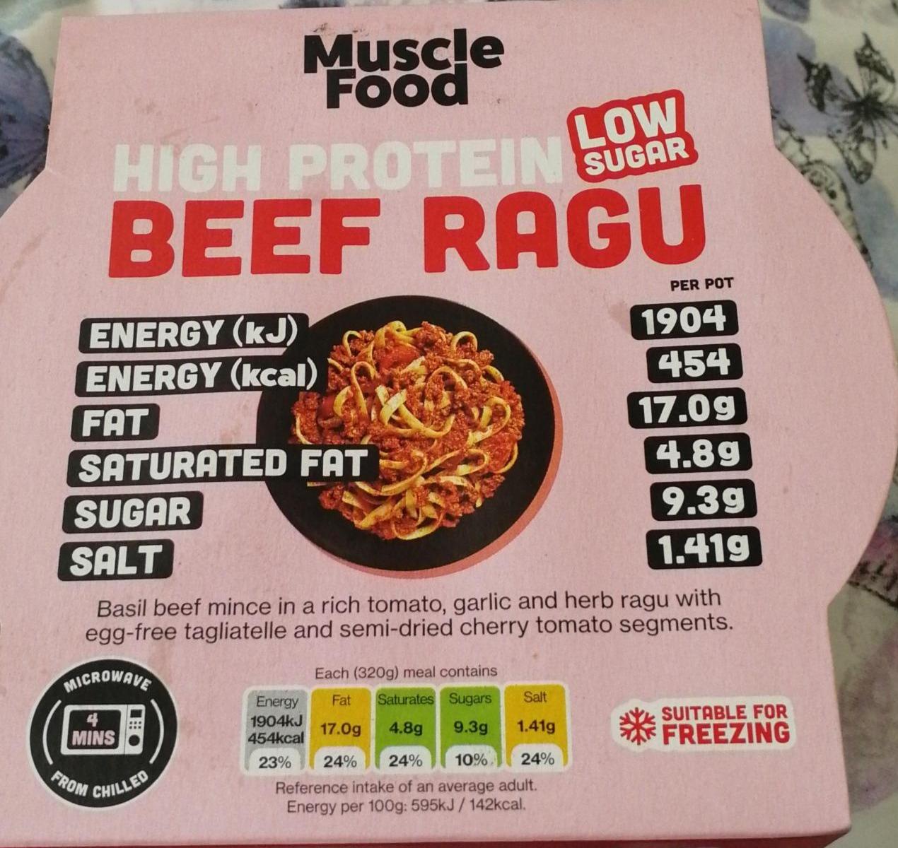Fotografie - High Protein Beef Ragu MuscleFood