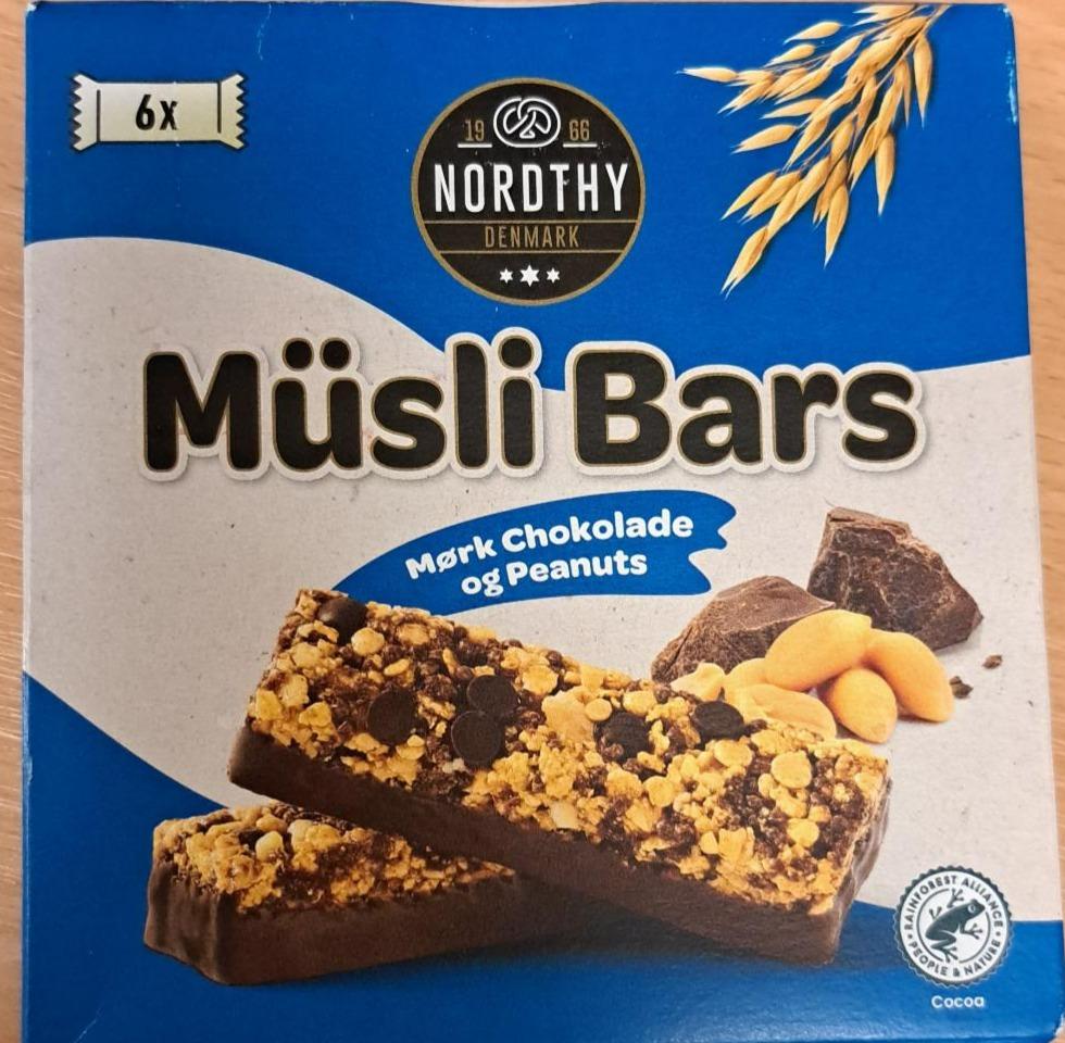 Fotografie - Müsli Bars Mørk Chokolade og Peanuts Nordthy