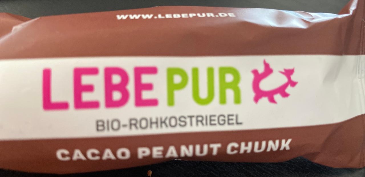 Fotografie - Bio Rohkost-Riegel Cacao Peanut Chunk Lebepur