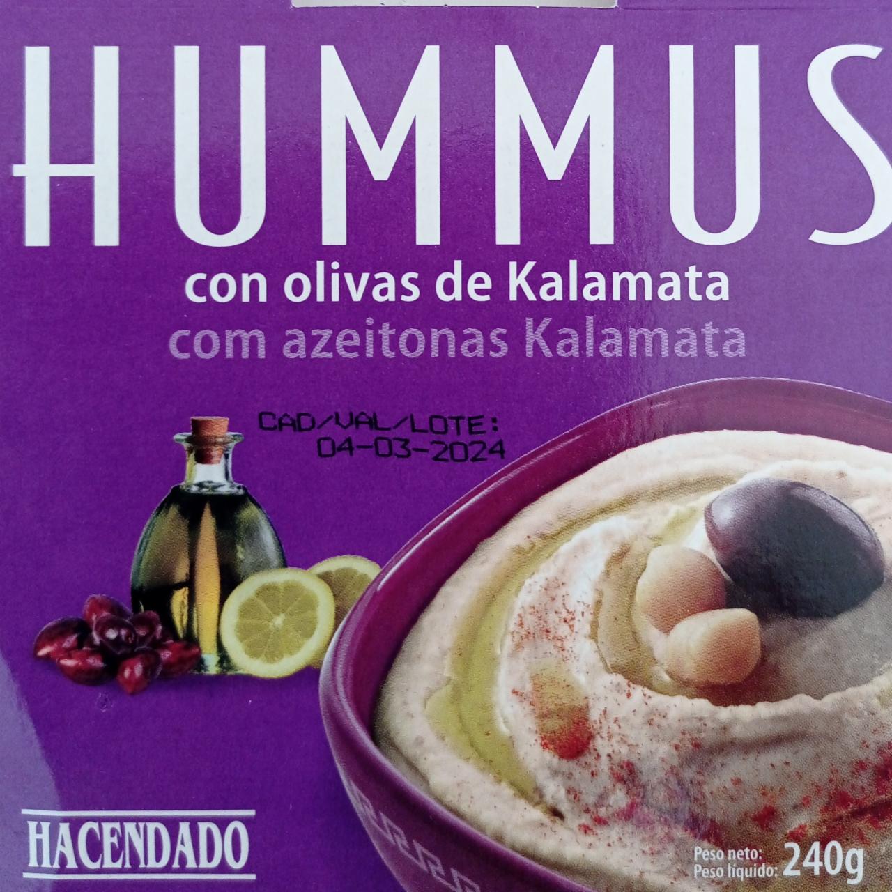 Fotografie - Hummus con olivas de Kalamata Hacendado