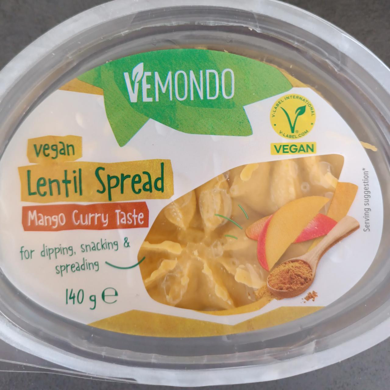 Fotografie - Vegan Lentil spread Mango curry taste Vemondo