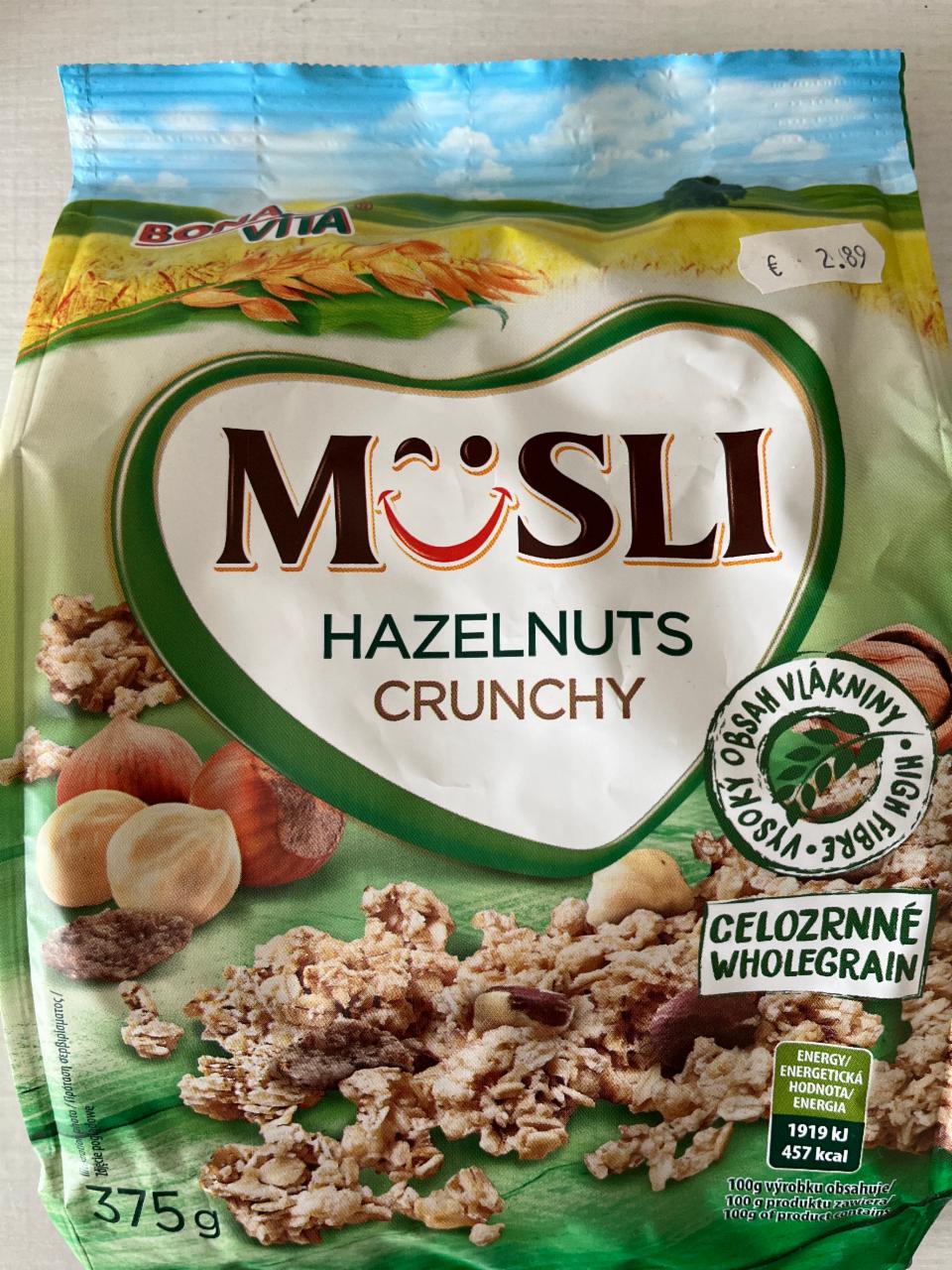 Fotografie - Musli hazelnuts crunchy wholegrain BONAVITA