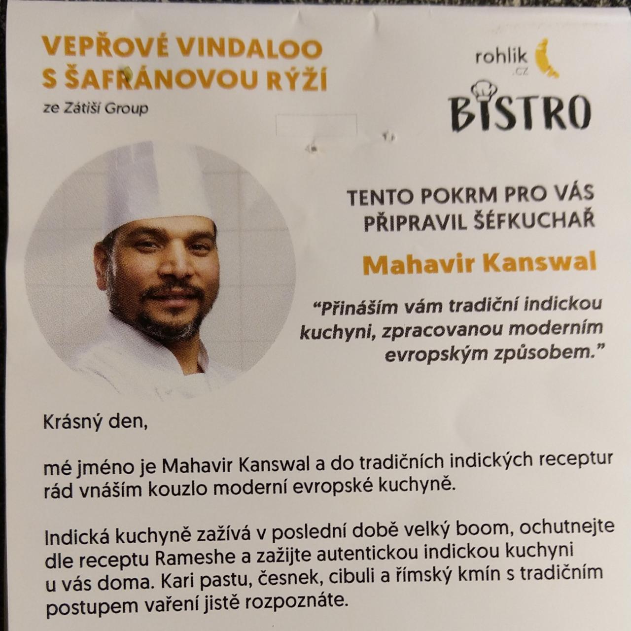 Fotografie - Vepřové vindaloo s šafránovou rýží ze Zátiší Rohlik.cz