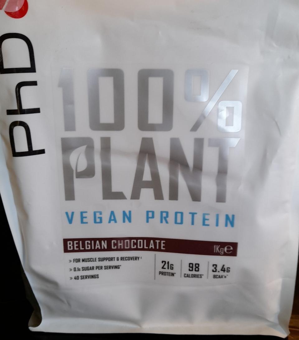 Fotografie - 100% Plant Vegan Protein Belgian Chocolate PhD Nutrition