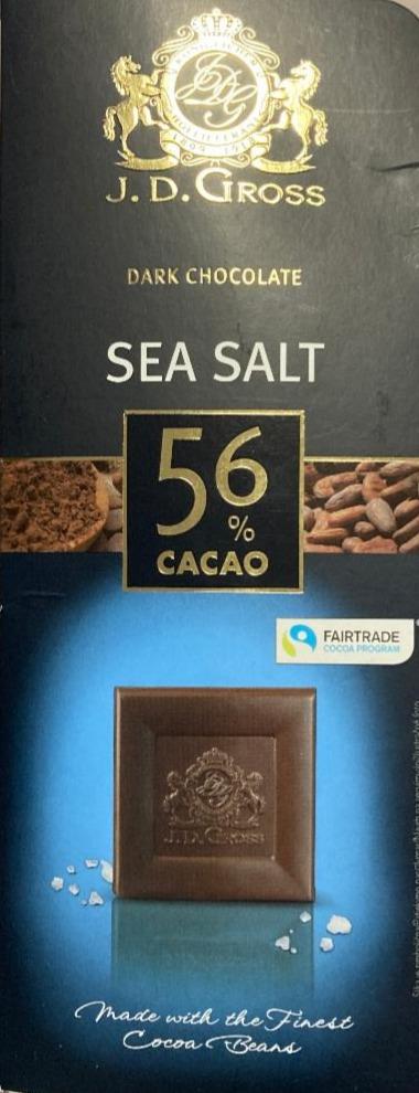Fotografie - Dark chocolate Sea Salt 56% cacao J.D.Gross