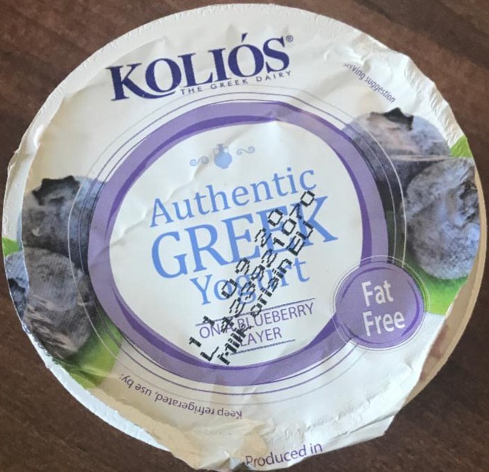 Fotografie - Authentic Greek Strained Yoghurt 0% Blueberry Koliós