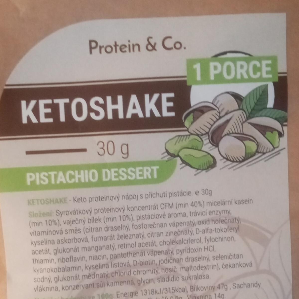 Fotografie - KetoShake Pistacio dessert Protein & Co.