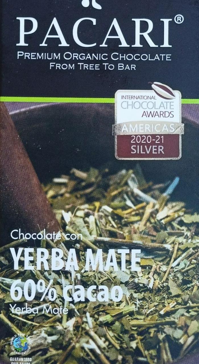 Fotografie - Chocolate con Yerba Mate 60% Cacao Pacari