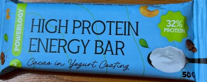 Fotografie - High Protein Energy Bar Cacao in yogurt coating Powerlogy