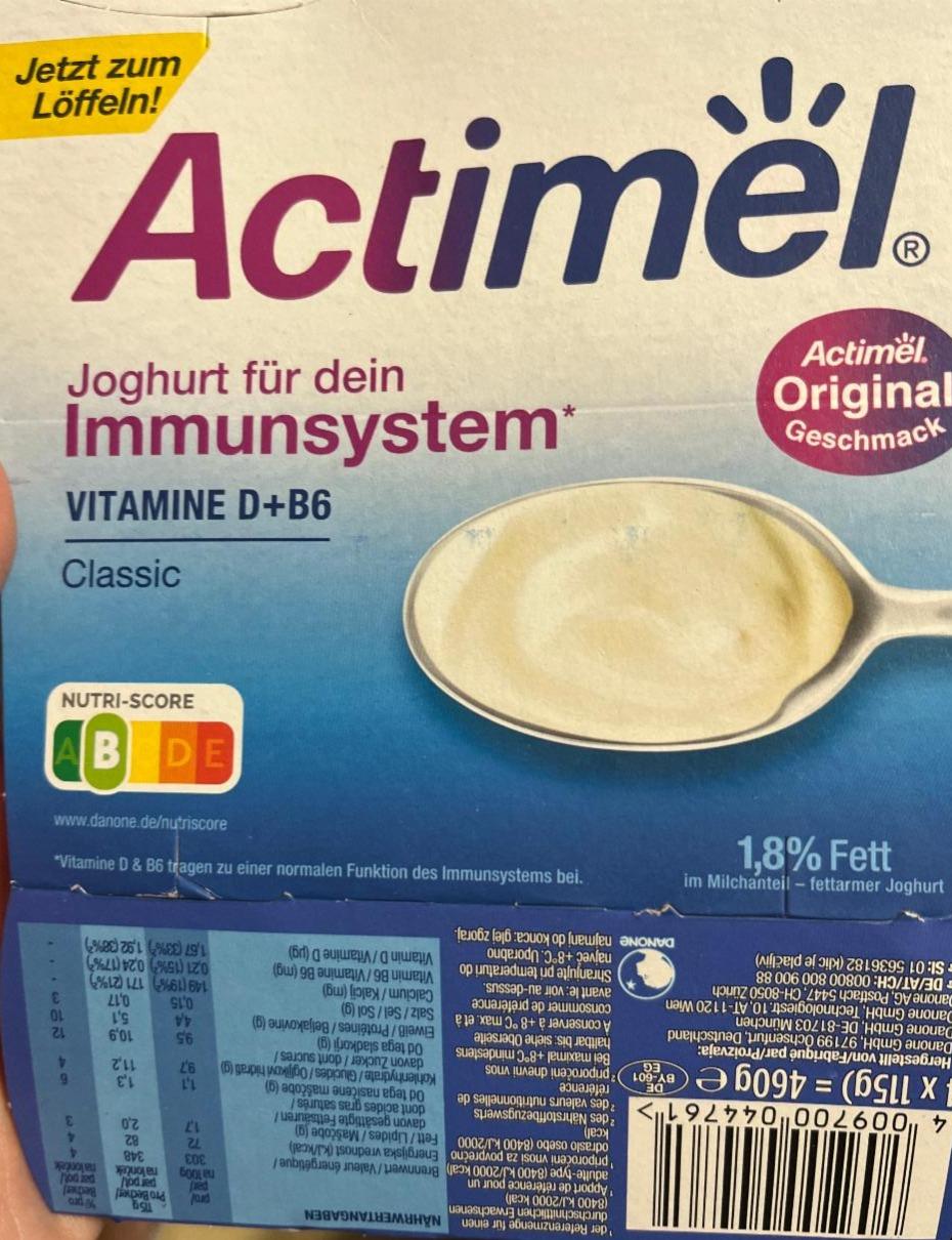 Fotografie - Joghurt für dein Immunsystem Vitamine D+B6 Classic Actimel