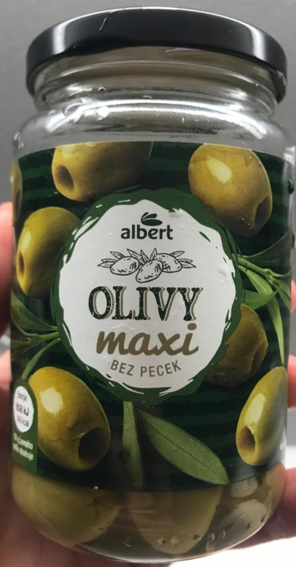 Fotografie - Olivy maxi zelené, bez pecek, ve slaném nálevu Albert