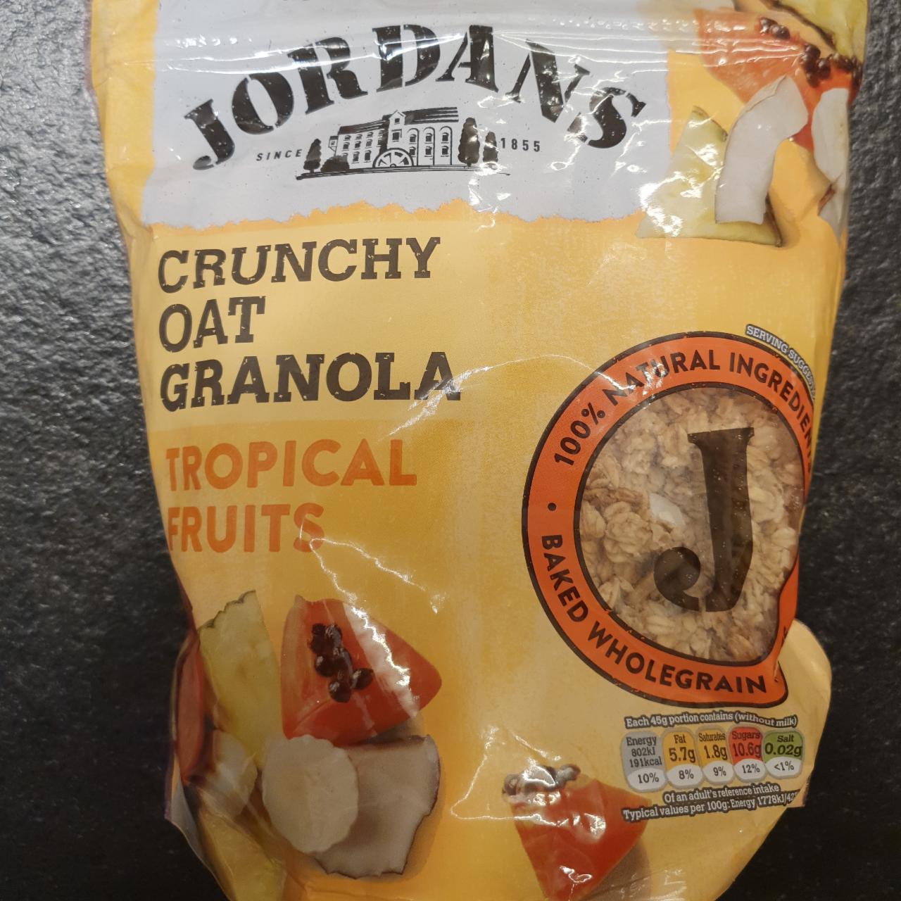 Fotografie - Crunchy Oat Granola Tropical Fruits müsli Jordans