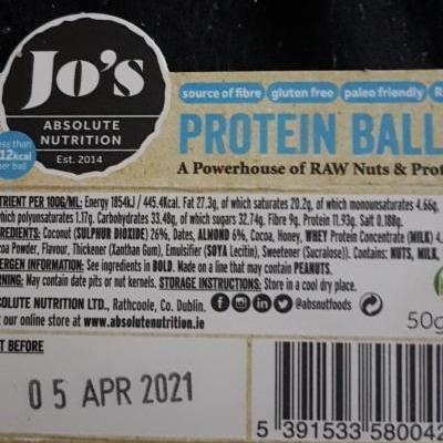 Fotografie - Protein Balls Raw Nuts & Protein Jo's Absolute Nutrition