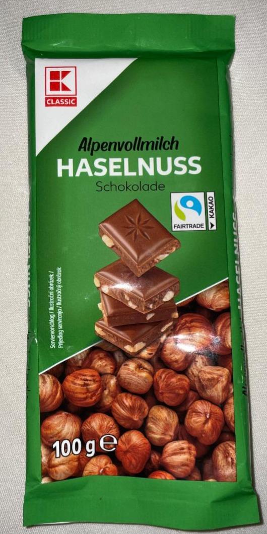 Fotografie - Alpenvollmilch schokolade Haselnuss K-Classic