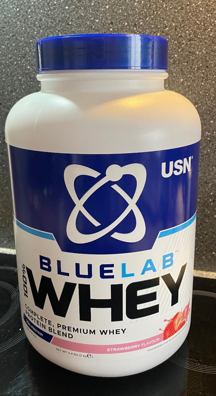 Fotografie - Bluelab 100% Whey protein Strawberry USN