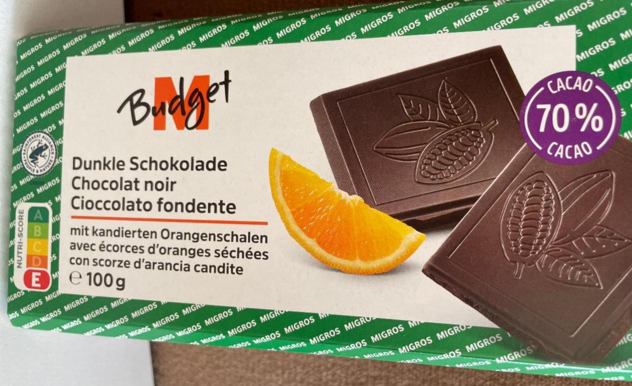 Fotografie - Dunkle Schokolade mit kandierten orangeschalen M-Budget