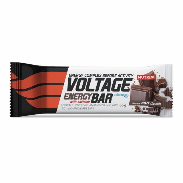 Fotografie - Voltage energy bar with caffeine flavour dark chocolate (hořká čokoláda) Nutrend