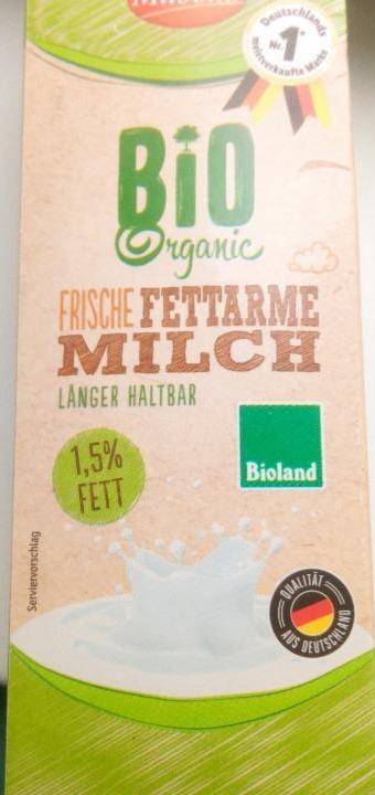 Fotografie - Bio Organic frische fettarme Milch 1,5% Fett Milbona