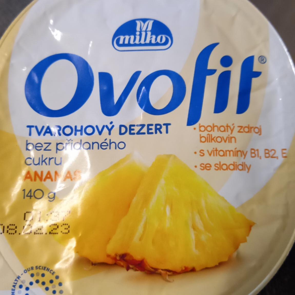 Fotografie - Ovofit tvarohový dezert ananasový Milko