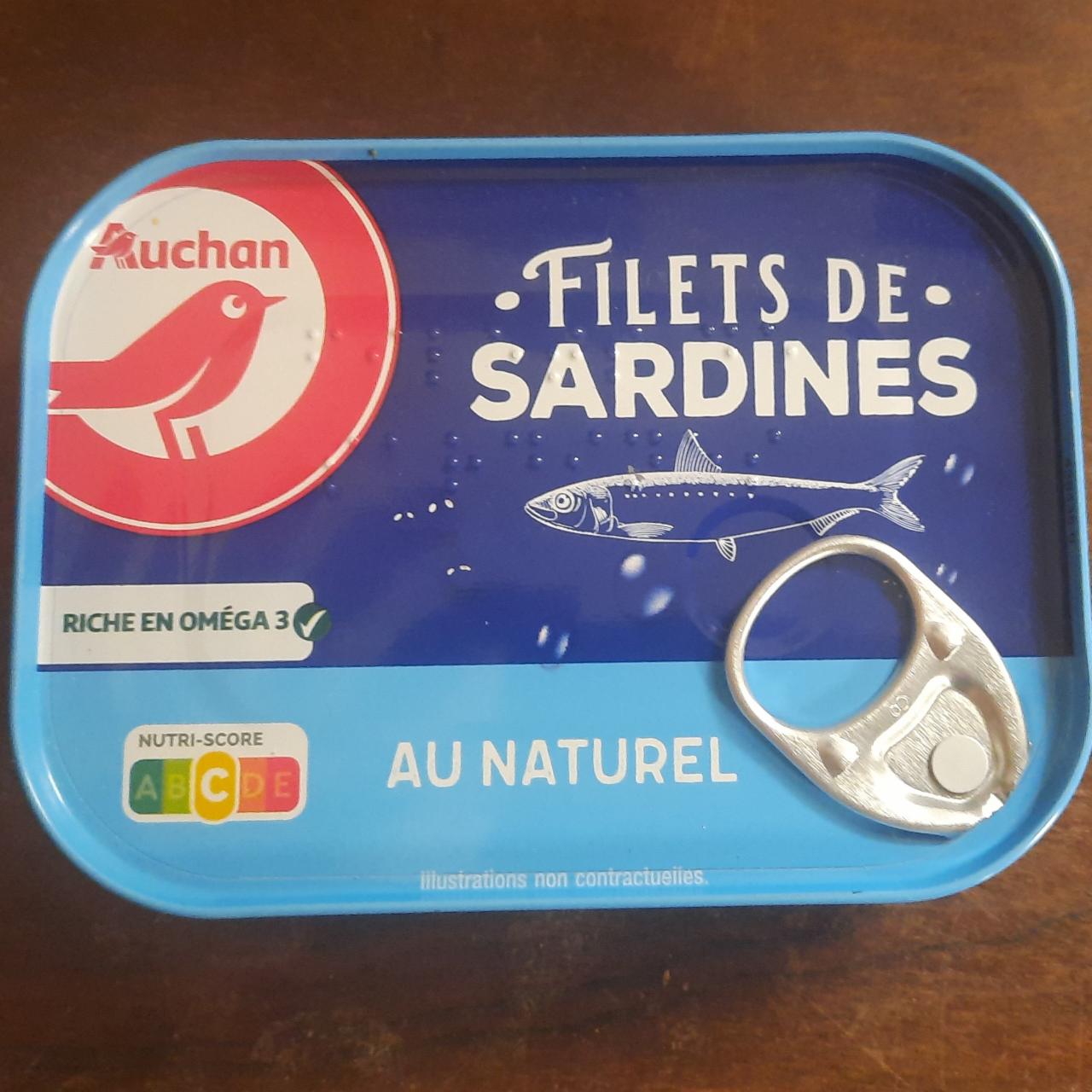 Fotografie - Filets de sardines au naturel Auchan