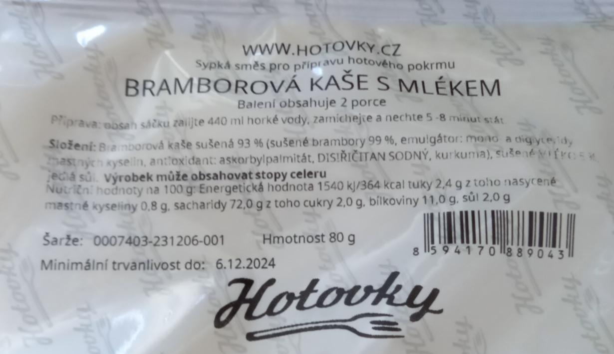 Fotografie - Bramborová kaše s mlékem Hotovky.cz