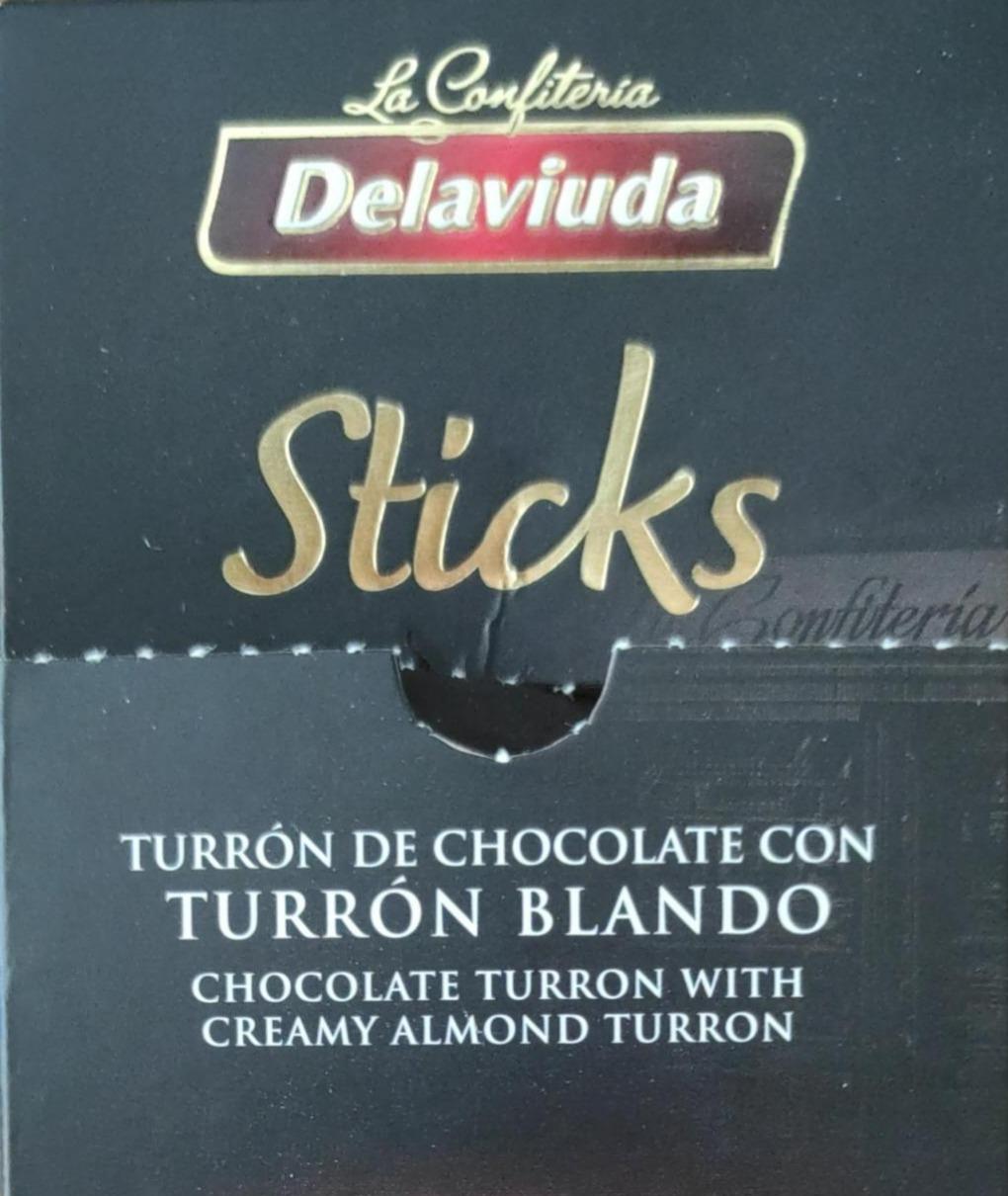 Fotografie - Sticks Turrón de chocolate con turrón blando Delaviuda