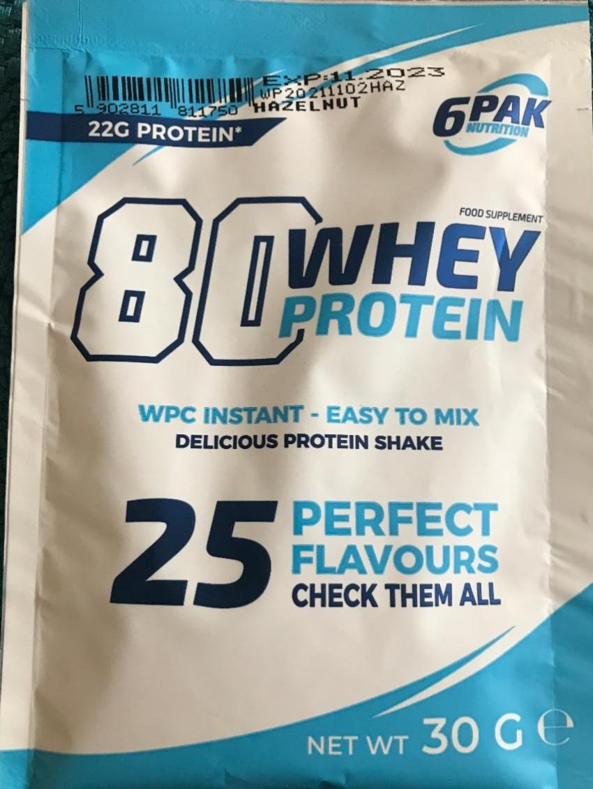 Fotografie - Whey protein 80 hazelnut 6PAK Nutrition