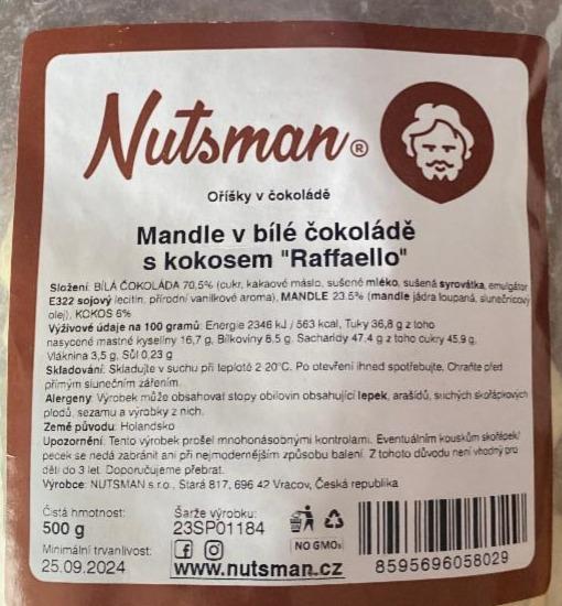 Fotografie - Mandle v bílé čokoládě s kokosem 'Raffaello' Nutsman