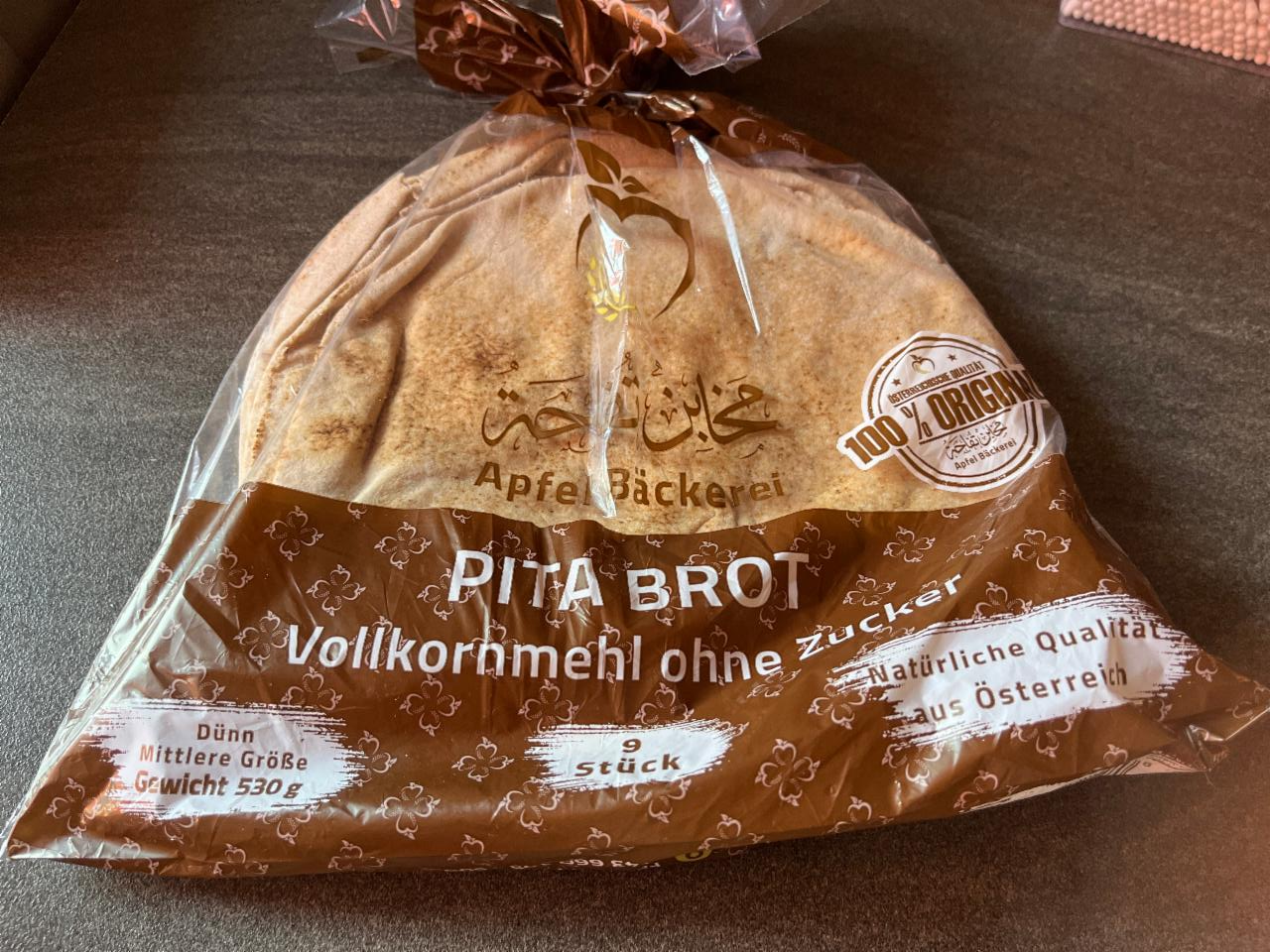 Fotografie - Pita Brot Vollkornmehl ohne zucker Apfel Bäckerei
