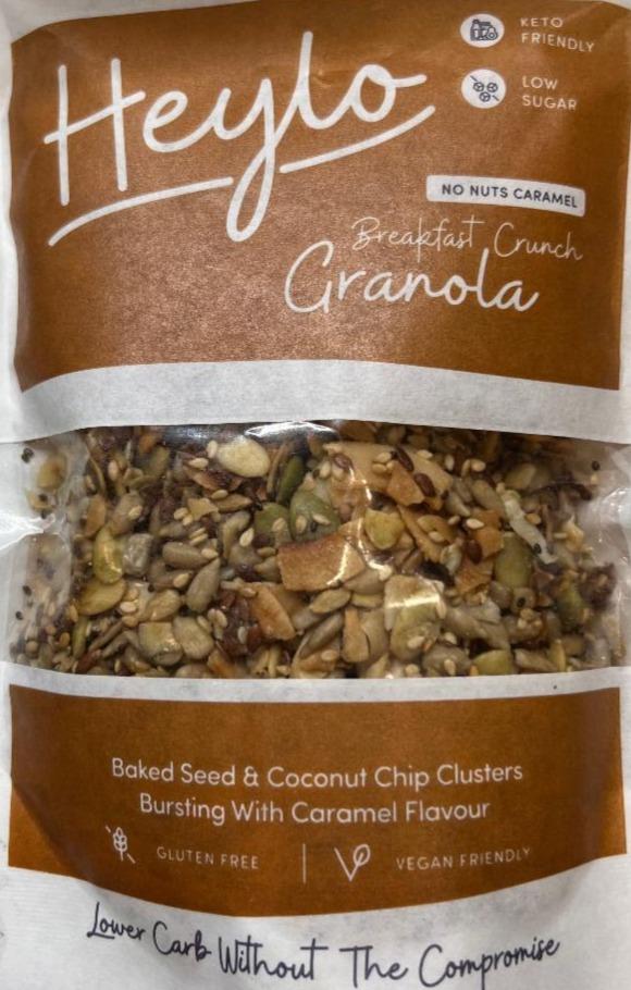 Fotografie - Breakfast crunch Granola Baked seed & Coconut Chip Clusters Bursting with caramel flavour Heylo