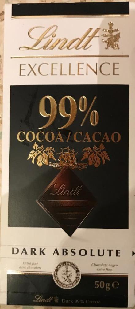 Fotografie - Excellence 99% cocoa Dark Absolute Lindt