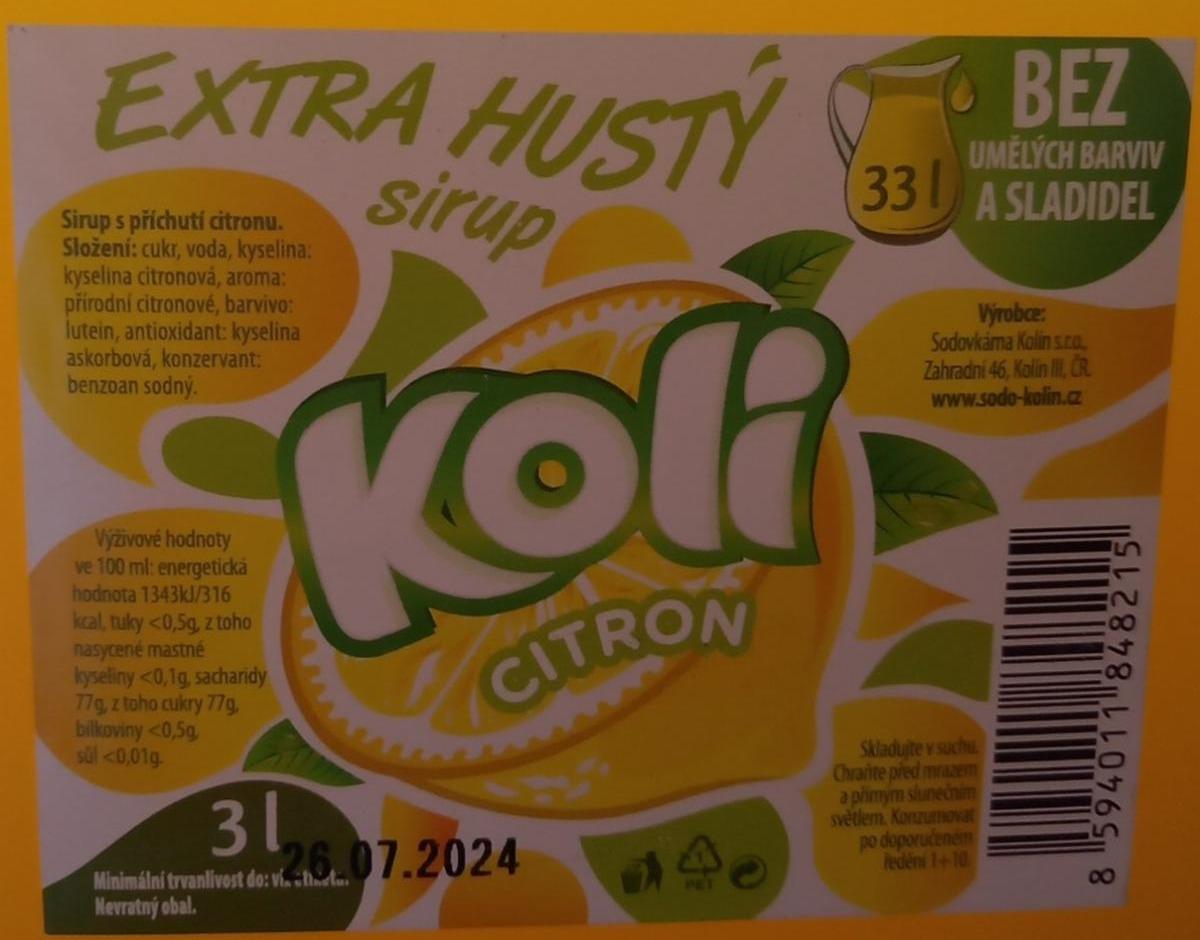 Fotografie - Extra hustý sirup Citron Koli