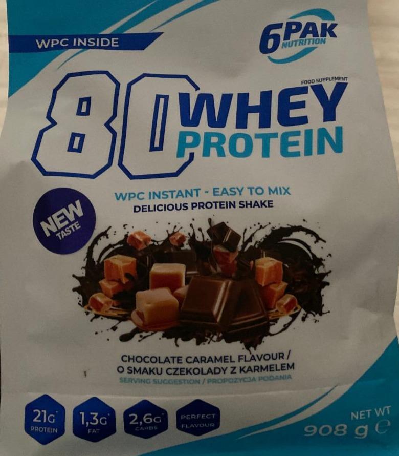 Fotografie - 80 whey protein Chocolate caramel flavour 6PAK Nutrition