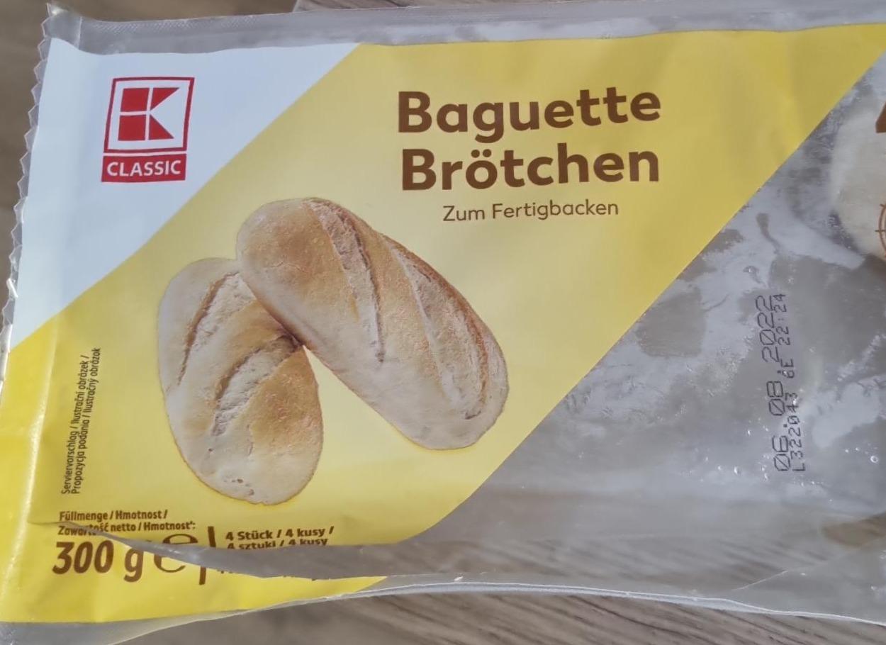 Fotografie - Baguette Brötchen (malá pšeničná bageta předpečená) K-Classic