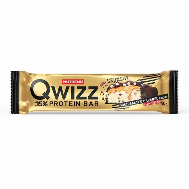 Fotografie - Qwizz 35% protein bar crunchy gold salted caramel (slaný karamel) Nutrend