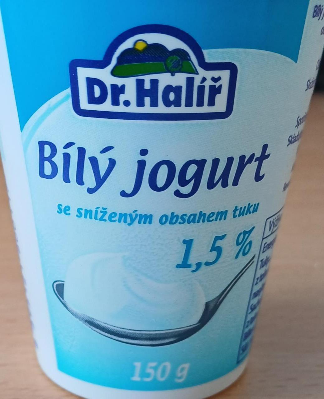 Fotografie - Bílý jogurt se sníženým obsahem tuku 1,5% Dr.Halíř