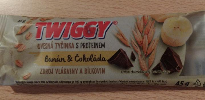 Fotografie - ovesná tyčinka s proteinem banán & čokoláda Twiggy