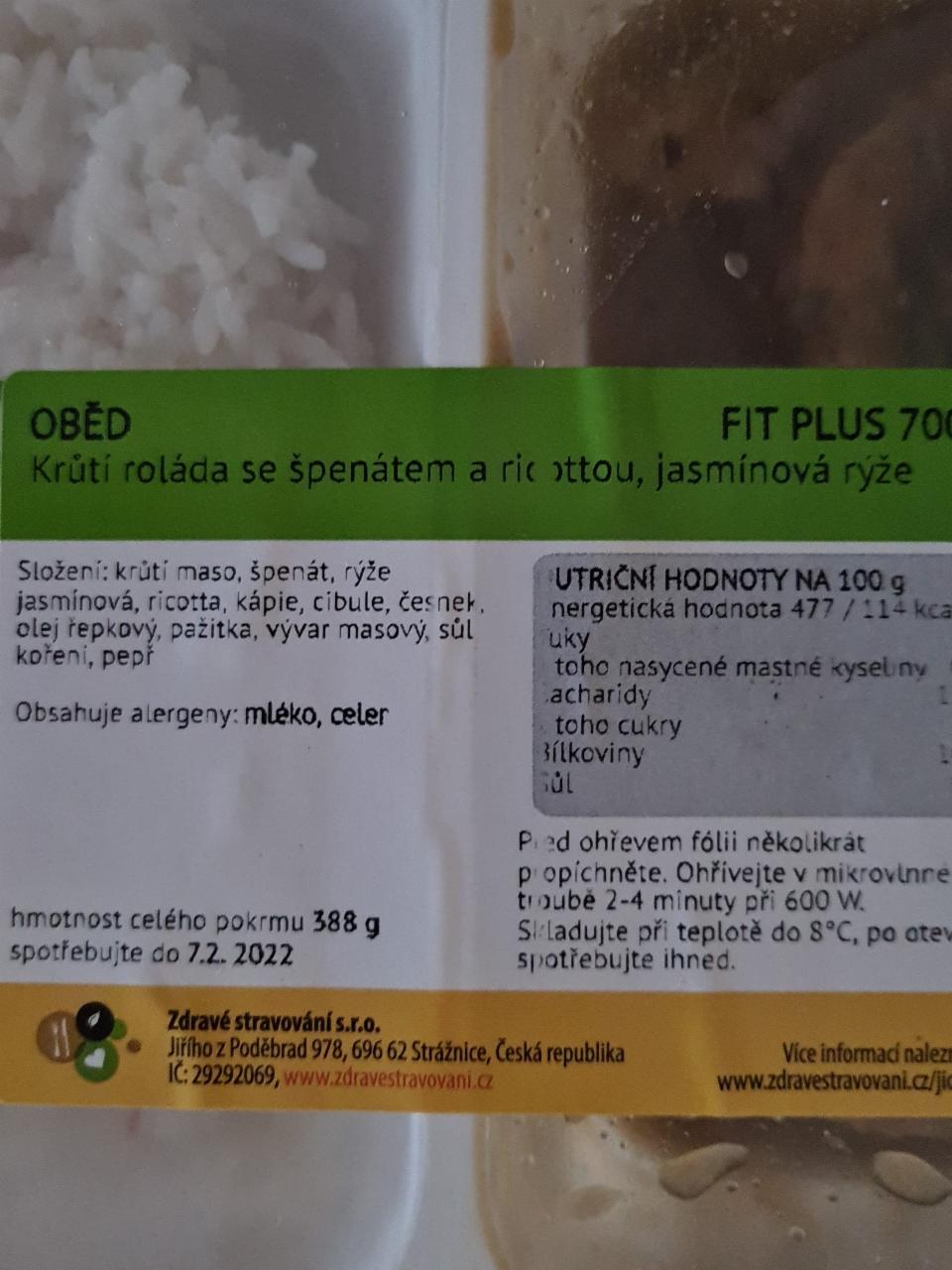 Fotografie - Krůtí roláda se špenátem a ricottou, jasmínová rýže Zdravé stravování 