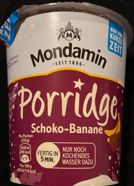 Fotografie - Porridge Schoko-Banane Mondamin