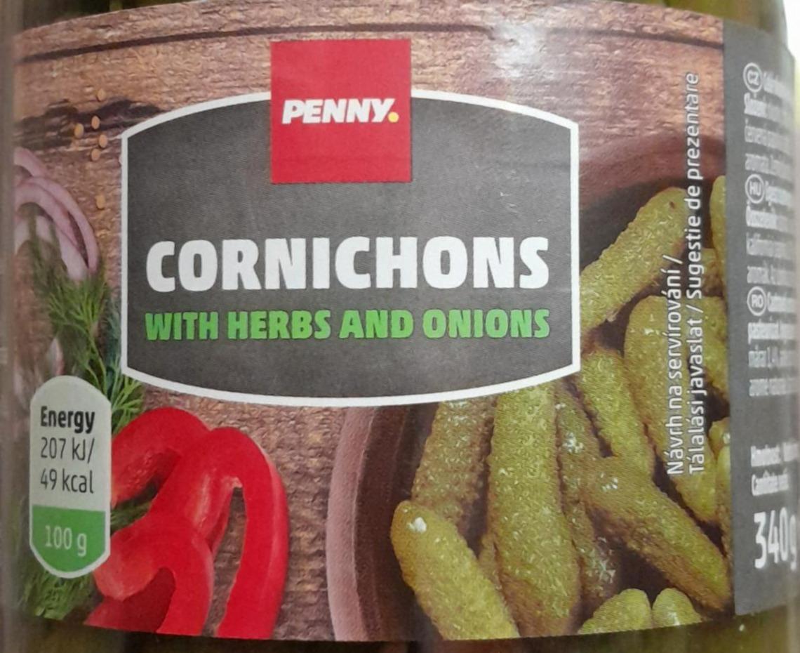 Fotografie - Cornichons with herbs and onions Penny