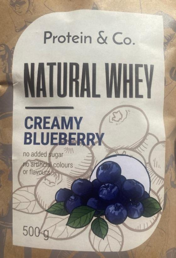 Fotografie - Natural whey creamy blueberry Protein & Co.