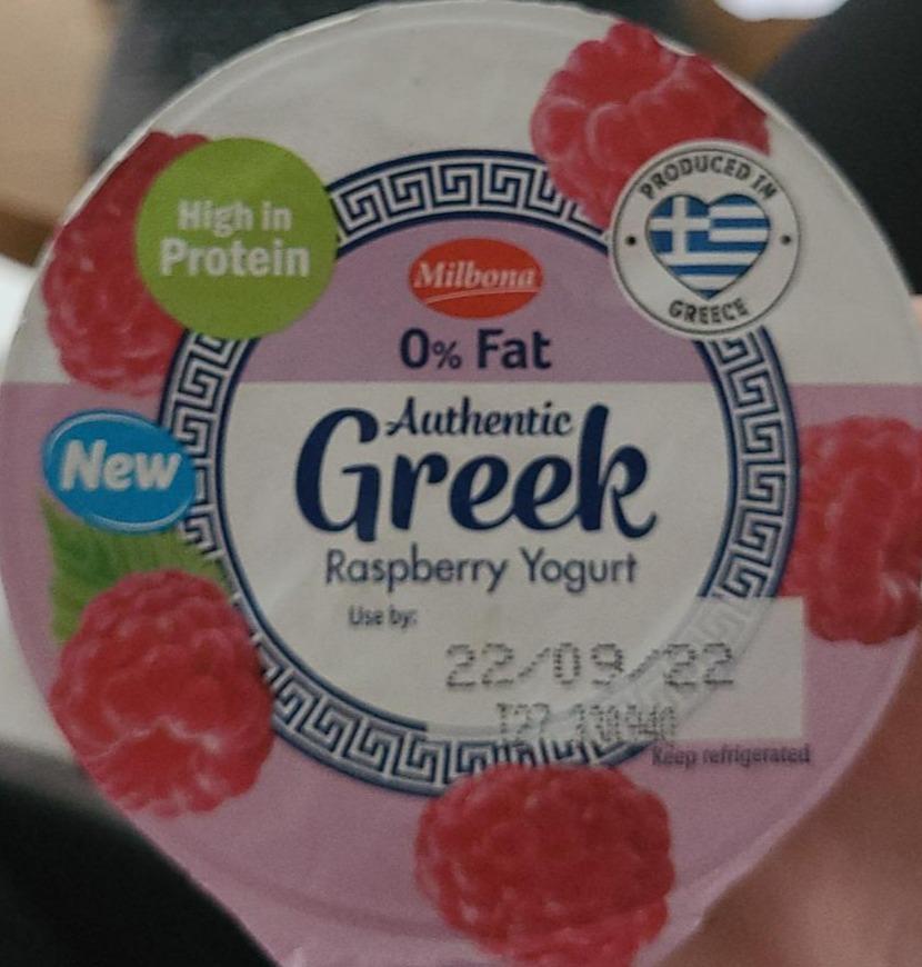 Fotografie - Authentic greek raspberry yogurt Milbona